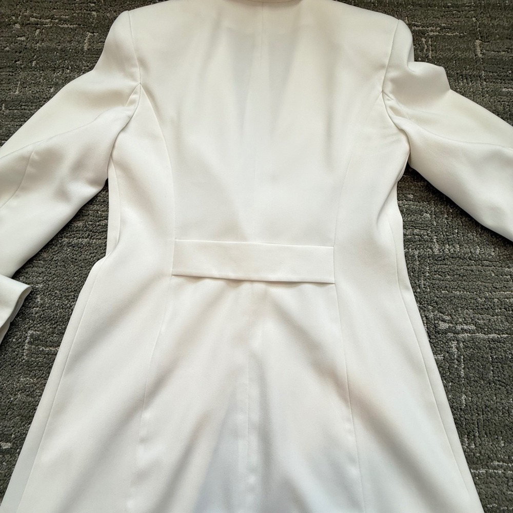 VN White Single Button Longline Blazer Jacket Size 2 - Picture 7 of 7